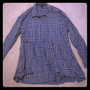 Perfect fall maternity blouse. High low hem